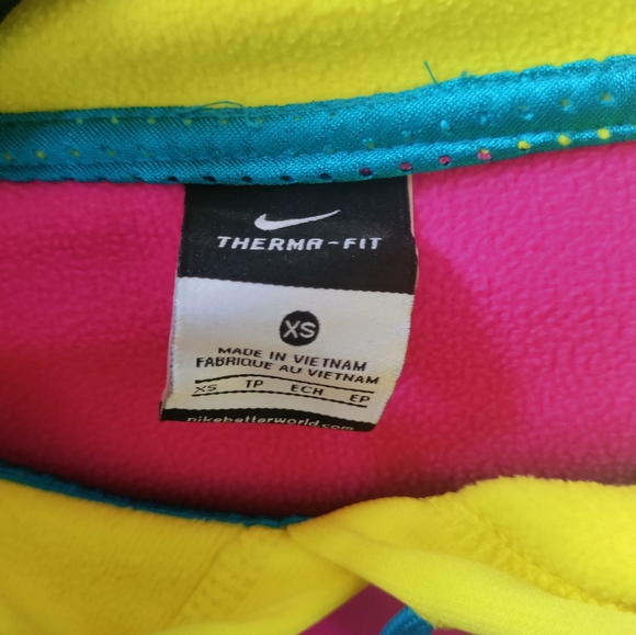 Nike Therma fit- Women's neon pink, yellow & blue pullover sweatshirt. Size - XS - Picture 5 of 10